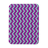 Magenta Folie en Blauwgroen ZigZag Patroon Magneet (Verticaal)