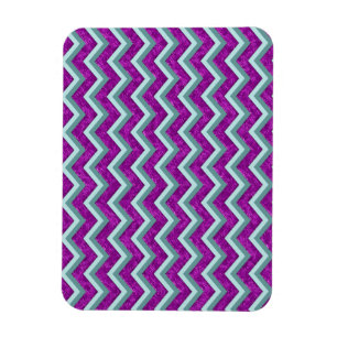 Magenta Folie en Blauwgroen ZigZag Patroon Magneet