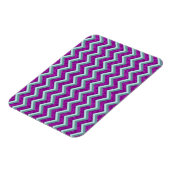 Magenta Folie en Blauwgroen ZigZag Patroon Magneet (Linkerzijde)
