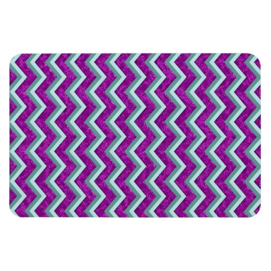 Magenta Folie en Blauwgroen ZigZag Patroon Magneet (Horizontaal)