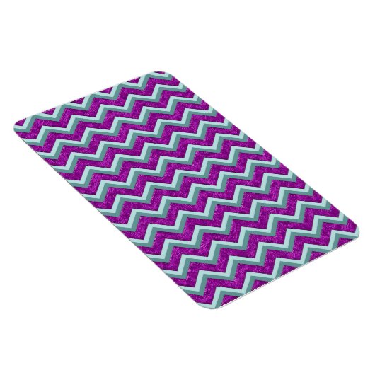 Magenta Folie en Blauwgroen ZigZag Patroon Magneet (Rechterzijde)