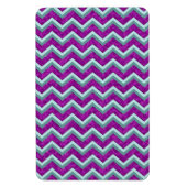 Magenta Folie en Blauwgroen ZigZag Patroon Magneet (Verticaal)