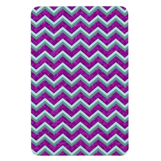 Magenta Folie en Blauwgroen ZigZag Patroon Magneet (Verticaal)