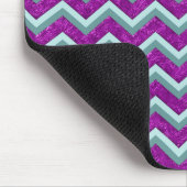 Magenta Folie en Blauwgroen ZigZag Patroon Muismat (Hoek)