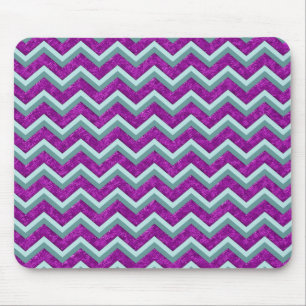 Magenta Folie en Blauwgroen ZigZag Patroon Muismat