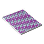 Magenta Folie en Blauwgroen ZigZag Patroon Notitieblok (Schuin)