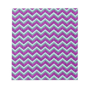 Magenta Folie en Blauwgroen ZigZag Patroon Notitieblok