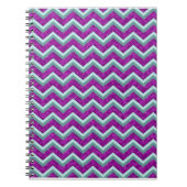 Magenta Folie en Blauwgroen ZigZag Patroon Notitieboek (Voorkant)