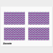 Magenta Folie en Blauwgroen ZigZag Patroon Rechthoekige Sticker (Vel)