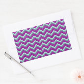 Magenta Folie en Blauwgroen ZigZag Patroon Rechthoekige Sticker (Envelop)