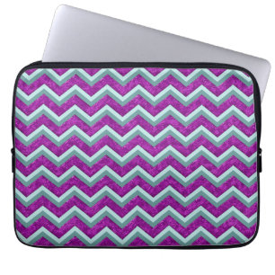 Magenta Folie en het Blauwgroen Patroon van de Zig Laptop Sleeve