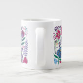 Magenta Folk Art Floral Pattern Grote Koffiekop (Achterkant)
