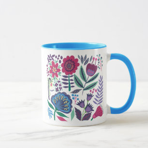 Magenta Folk Art Floral Pattern Mok