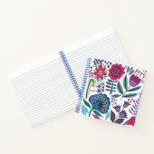 Magenta Folk Art Floral Pattern Notitieboek (Binnen)