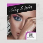 Magenta fotocollage Logo QR make-up promotioneel Flyer (Achterkant)