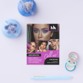 Magenta fotocollage Logo QR make-up promotioneel Flyer (Enkel)