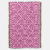 Magenta Frosted Orchid Damask Deken (Voorkant Verticaal)