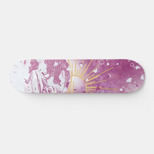 Magenta Fuchsia Plum Mauve Paarse Hemel Gouden Zon Persoonlijk Skateboard (Horizontaal)