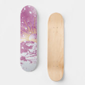 Magenta Fuchsia Plum Mauve Paarse Hemel Gouden Zon Persoonlijk Skateboard (Voorkant)