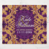 Magenta Fuchsia Roze Fractal Kant Bier Etiket (Enkel label)