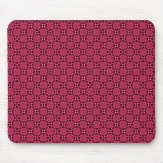 Magenta Funky Circles Mousepad Muismat (Voorkant)
