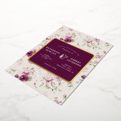 magenta garden floral bruiloft folie uitnodiging (Gedraaid)