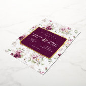 magenta garden floral bruiloft uitnodiging folie i (Gedraaid)