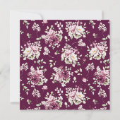 magenta garden floral square bruiloft kaart (Achterkant)