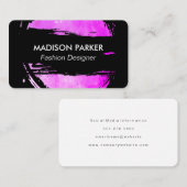 Magenta, geborsteld en zwart visitekaartje (Voorkant / Achterkant)