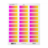 Magenta Geel Verlopen Etiket (Full Sheet)