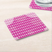 Magenta gekleurde Abstracte polka dots (donker) g9 Kartonnen Onderzetters (Schuin)