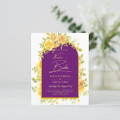 Magenta Gele Rozen Prum Paars Gouden Bruiloft (Staand voorkant)