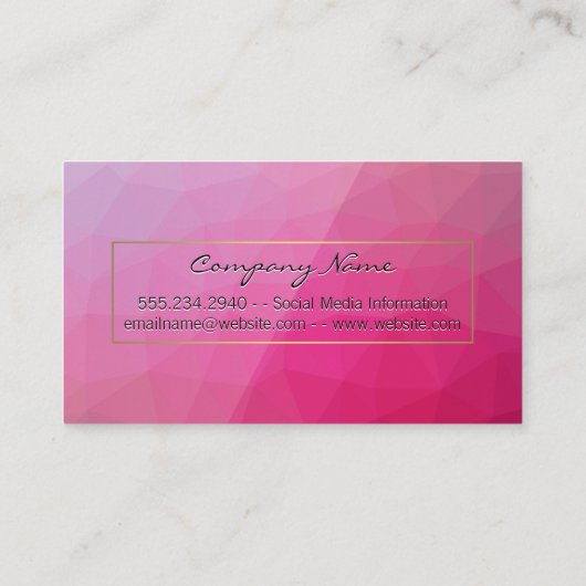Magenta Geometric Visitekaartje (Achterkant)