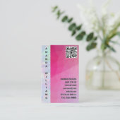 Magenta Geometric | Visitekaartje QR-code (Staand voorkant)
