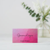 Magenta Geometrische achtergrond Visitekaartje (Staand voorkant)