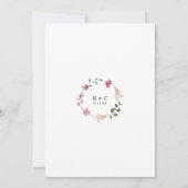 Magenta geperste bloemen botanisch huwelijk kaart (Achterkant)