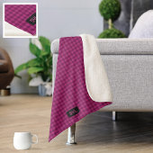 Magenta geplakt met eigen items - Fuchsia Knit loo Sherpa Deken