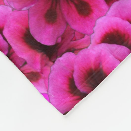 Magenta Geranium Flowers, Small Fleece Blanket. (Hoek)