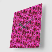 Magenta Geranium Flowers, Square Wall Clock Vierkante Klok (Hoek)