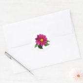 Magenta Gerbera Daisy Ronde Sticker (Envelop)