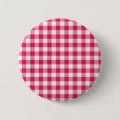 Magenta Gingham Ronde Button 5,7 Cm (Voorkant)