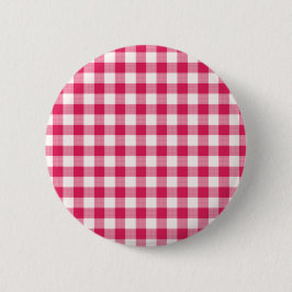 Magenta Gingham Ronde Button 5,7 Cm