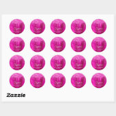 Magenta Glitter Drips Metallic 21ste Verjaardag Ronde Sticker (Vel)