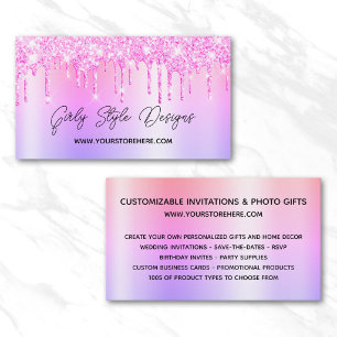 Magenta Glitter Drips Multi Ombre Online Winkel Visitekaartje