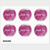Magenta Glitter Hartelijk dank Ronde Sticker (Vel)