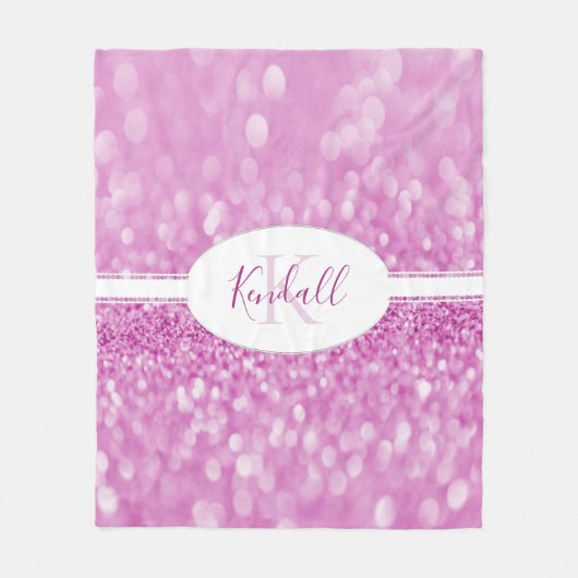 Magenta Glitter personaliseer de Blanket van de Bl Fleece Deken (Voorkant)