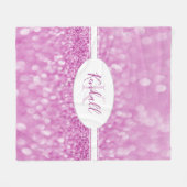 Magenta Glitter personaliseer de Blanket van de Bl Fleece Deken (Voorkant (Horizontaal))