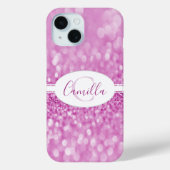 Magenta Glitter personaliseer Hoesje-Mate iPhone G Case-Mate iPhone Case (Achterkant)