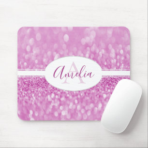 Magenta Glitter personaliseer Muismat