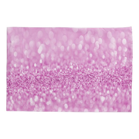 Magenta Glitter Personaliseert Hoesje Pillow Kussensloop (Achterkant)
